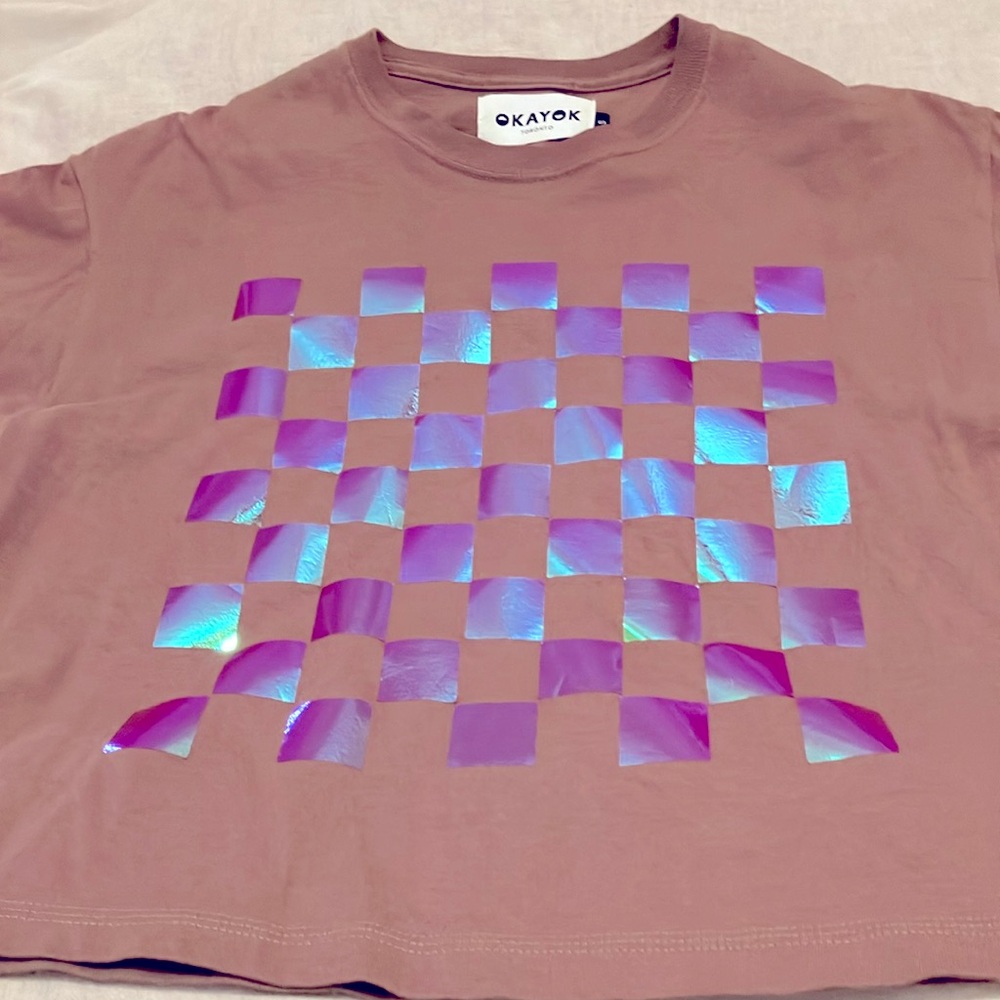 OKAYOK Shimmer Checker Boxy Tee